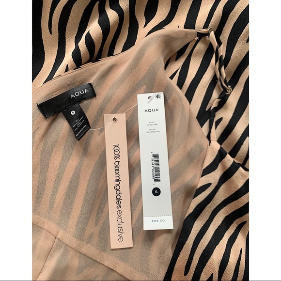 NEW AQUA Twist-Front Zebra Print Dress - Picture 2 of 4